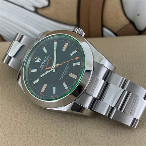 Rolex Milgauss Verde Green GV glass vetro verde blue blu full set.